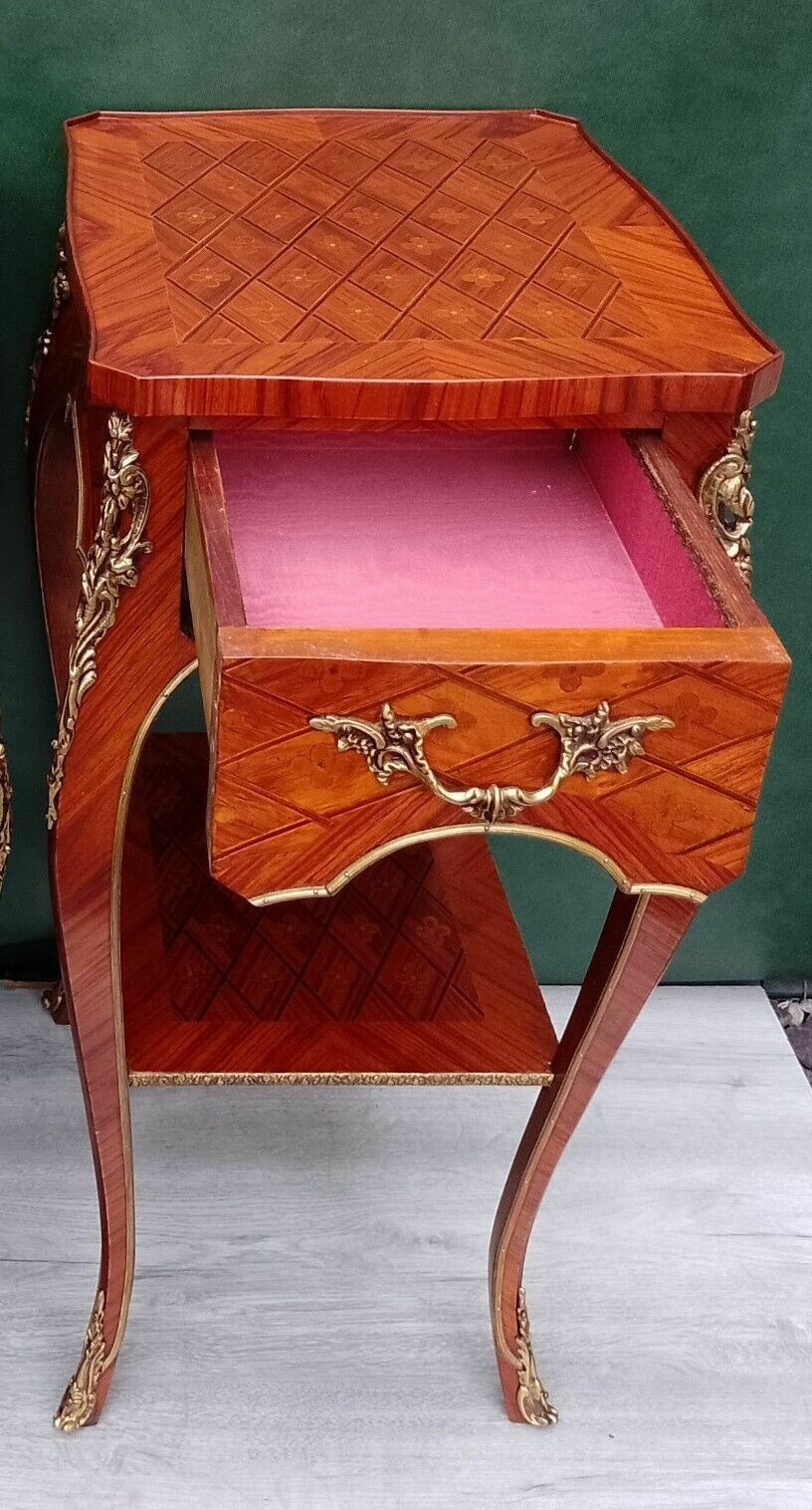 Antique Early 20th Century French Empire Ormolu And Kingwood Inlaid Lamp Table photo buy