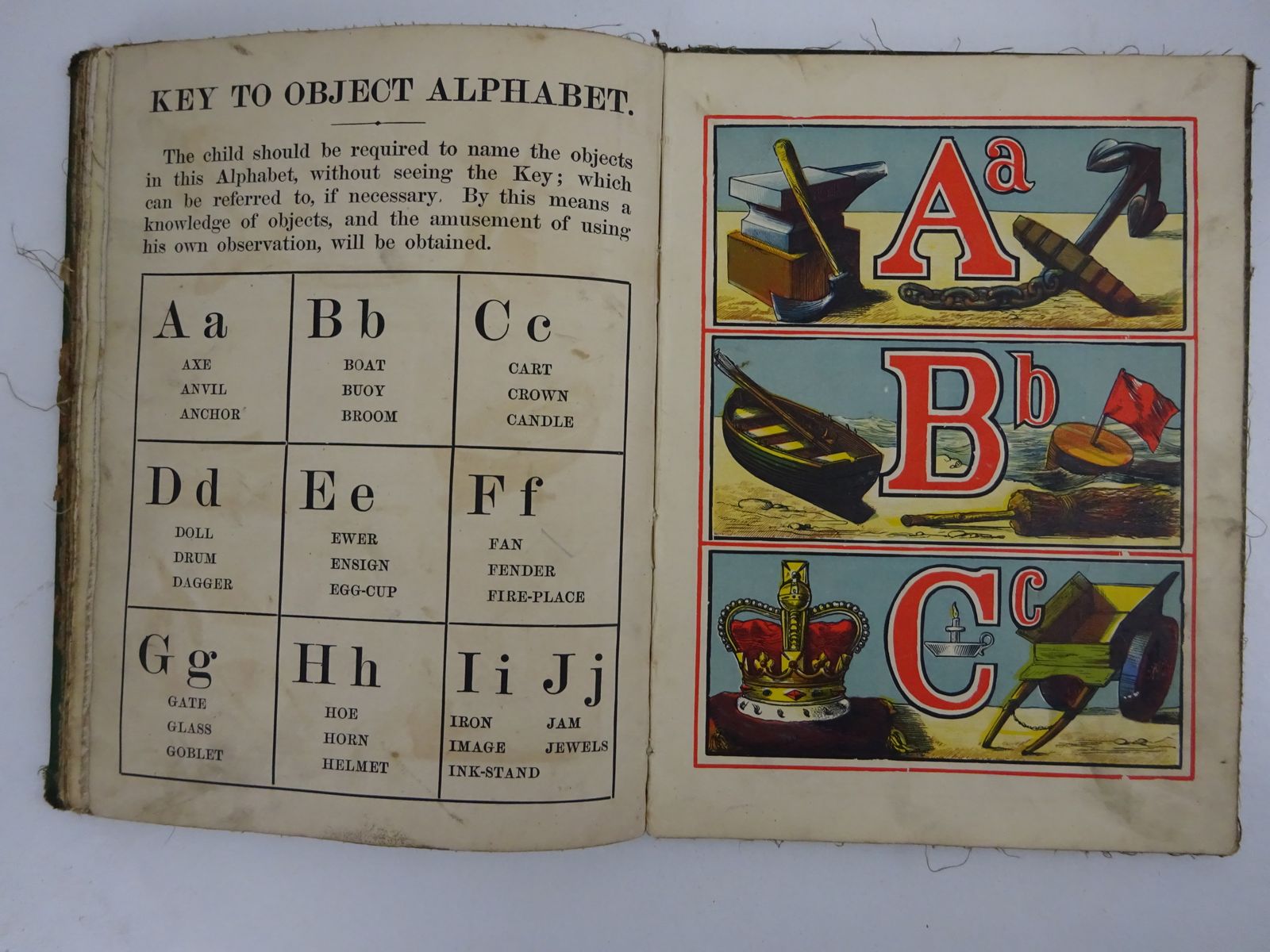 65.0 Victorian Alphabet Book By Warne's Mounted Toys Gifted In 1882 photo