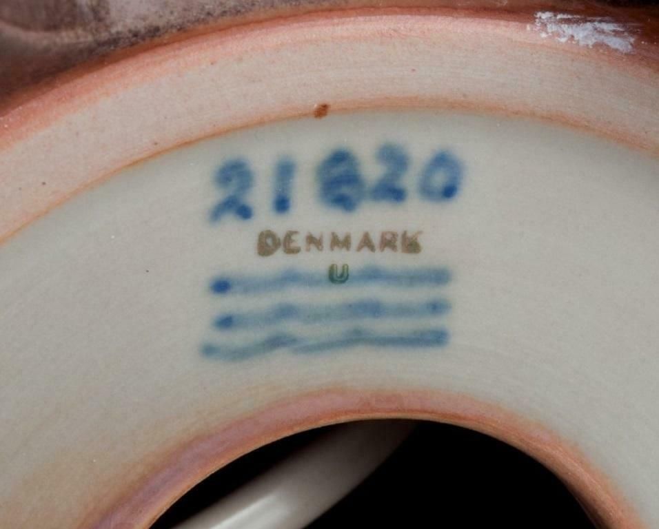 Nils Thorsson For Royal Copenhagen. Table Lamp In Stoneware With A Motif Of Fish photo vintage