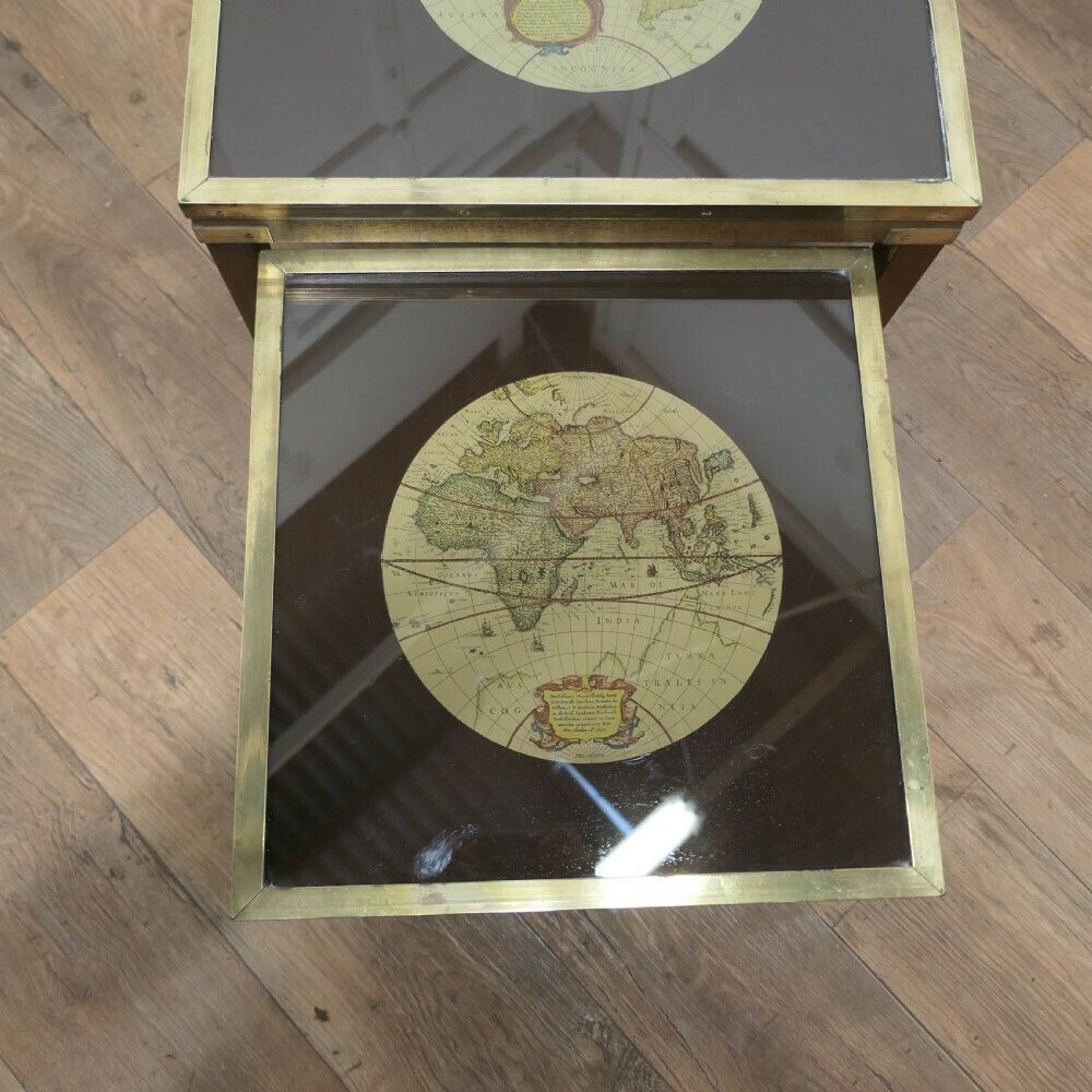 Mid Century Maison Jansen Campaign Style Nest Of 3 Tables photo Furniture