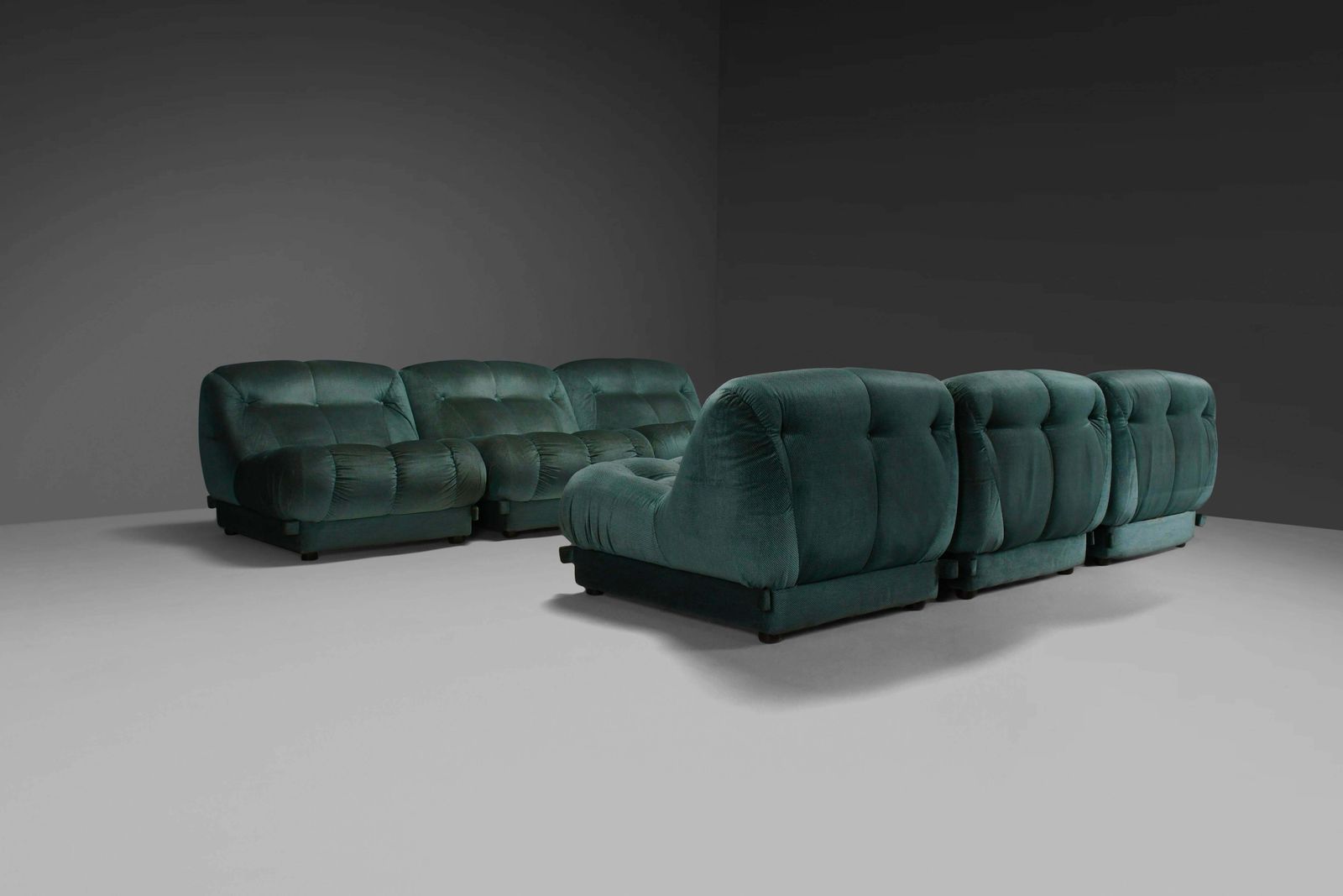 Large Modular Sectional ‘Nuvolone’ Sofa By Rino Maturi In Green Fabric, 1970s photo for sale