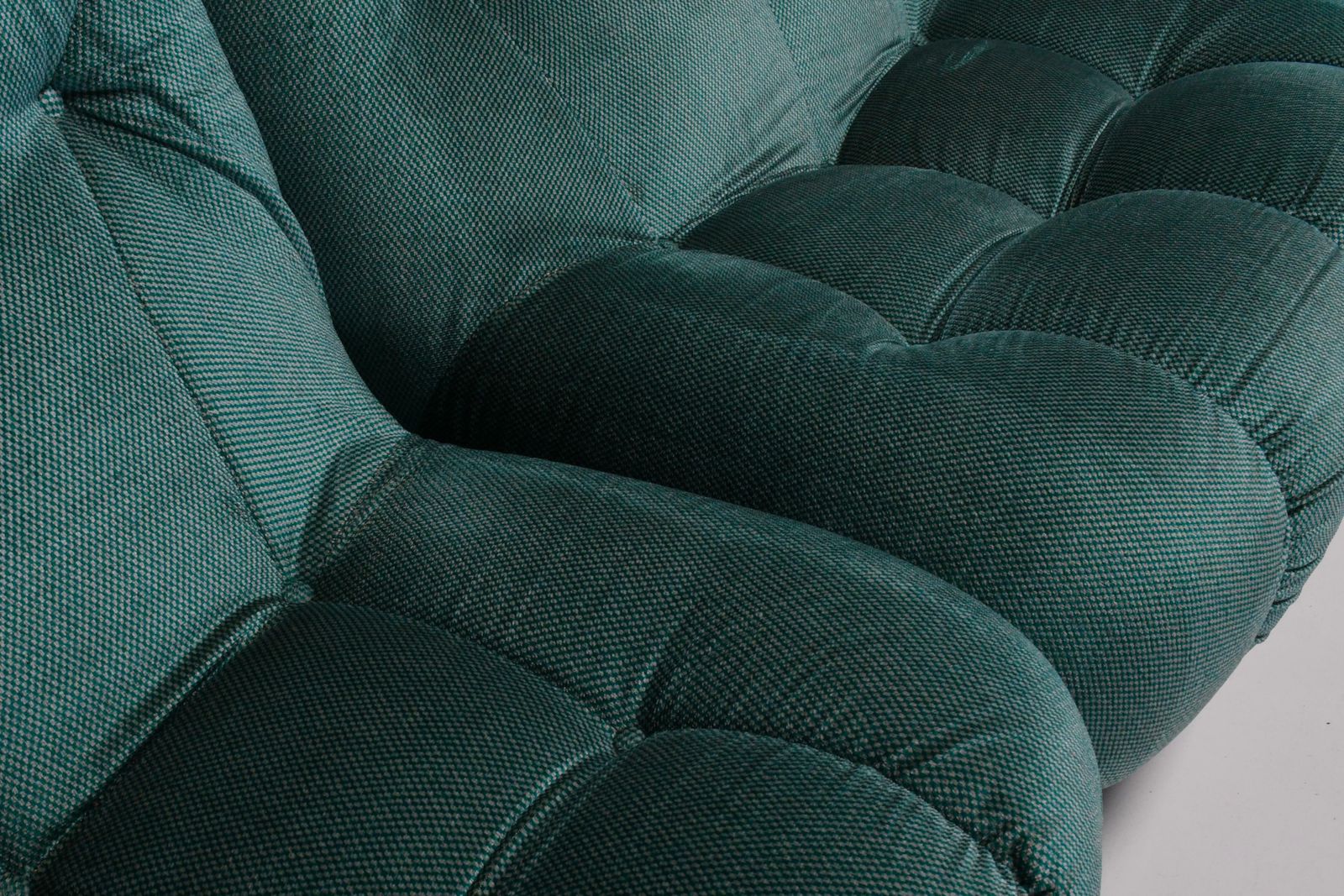 photo vinterior Large Modular Sectional ‘Nuvolone’ Sofa By Rino Maturi In Green Fabric, 1970s