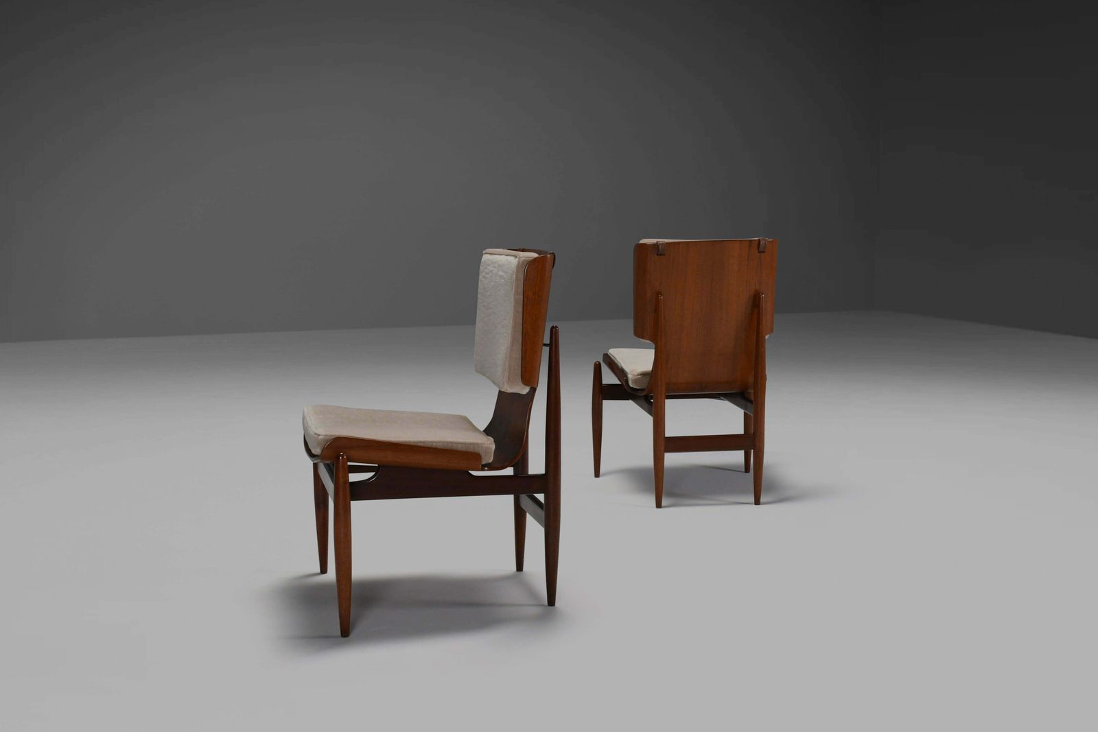 Pair Of Mohair And Plywood Chairs By Barovero Turino, Italy 1960s photo Furniture