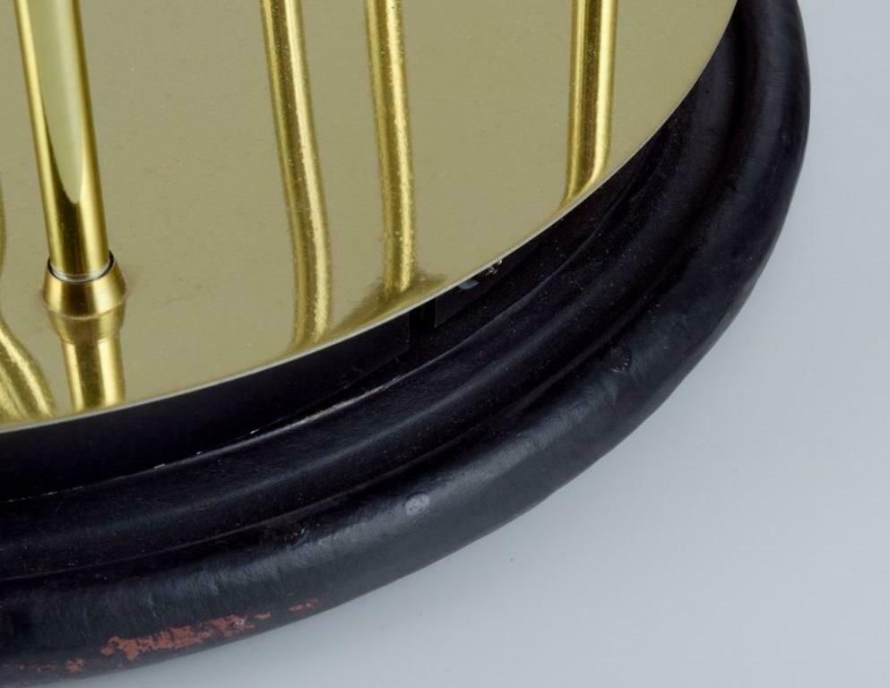 Sülken Leuchten, Germany. Modernist Lamp For Ten Bulbs. Brass On Wooden Base photo vinterior