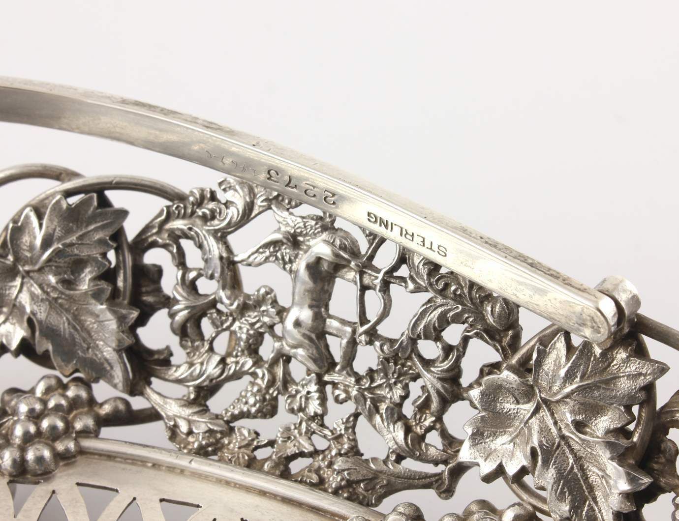 American Sterling Silver Renaissance Cake Basket. J E Caldwell & Co USA. photo buy
