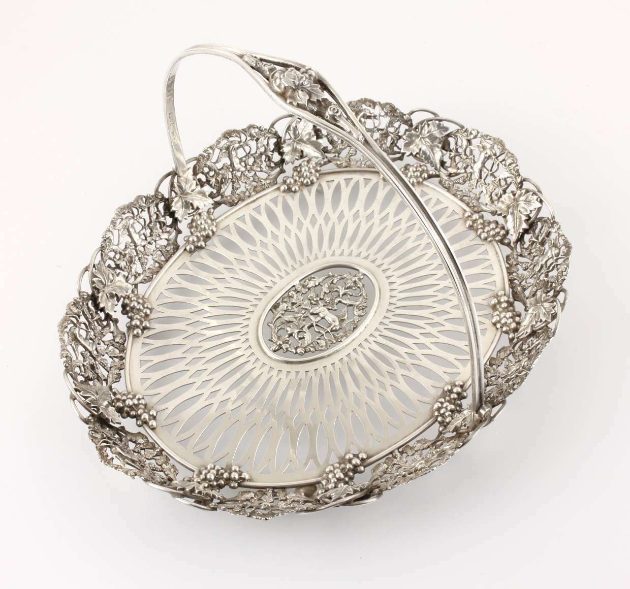 photo furniture American Sterling Silver Renaissance Cake Basket. J E Caldwell & Co USA.