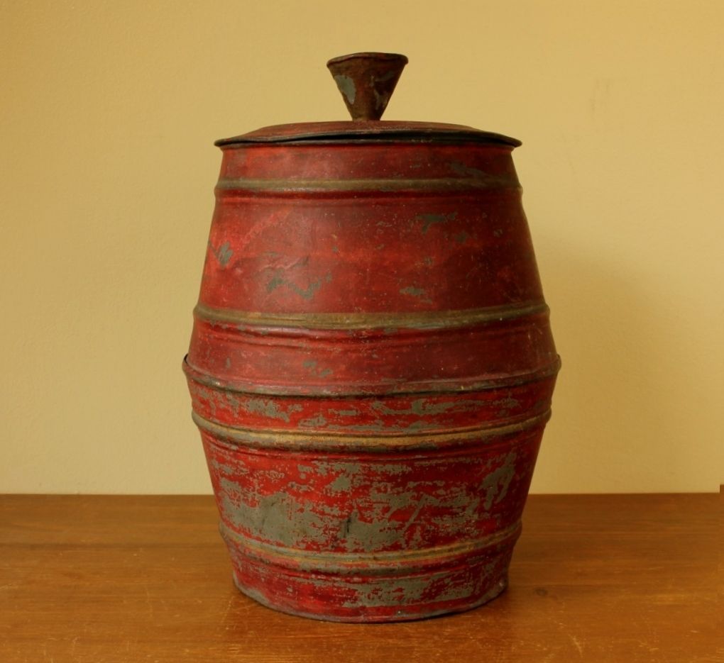 French Belgian Semois Tobacco Jar. Tobacconist Tabac Shop Storage Tin. photo 180.0