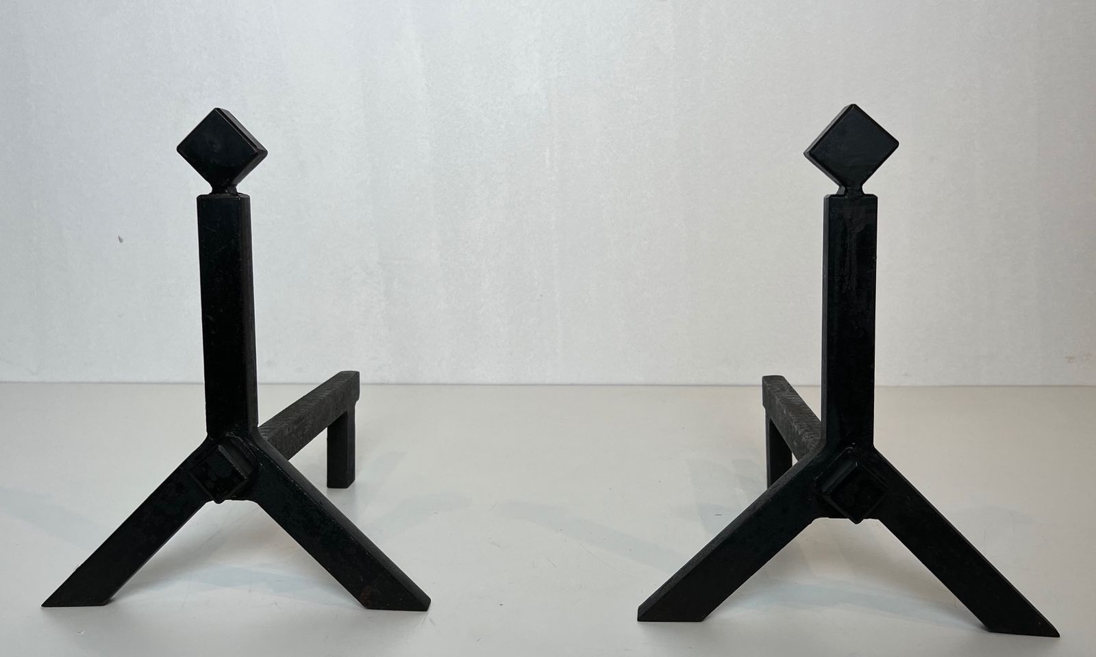 Pair Of Modernist Steel Andirons photo 980.0