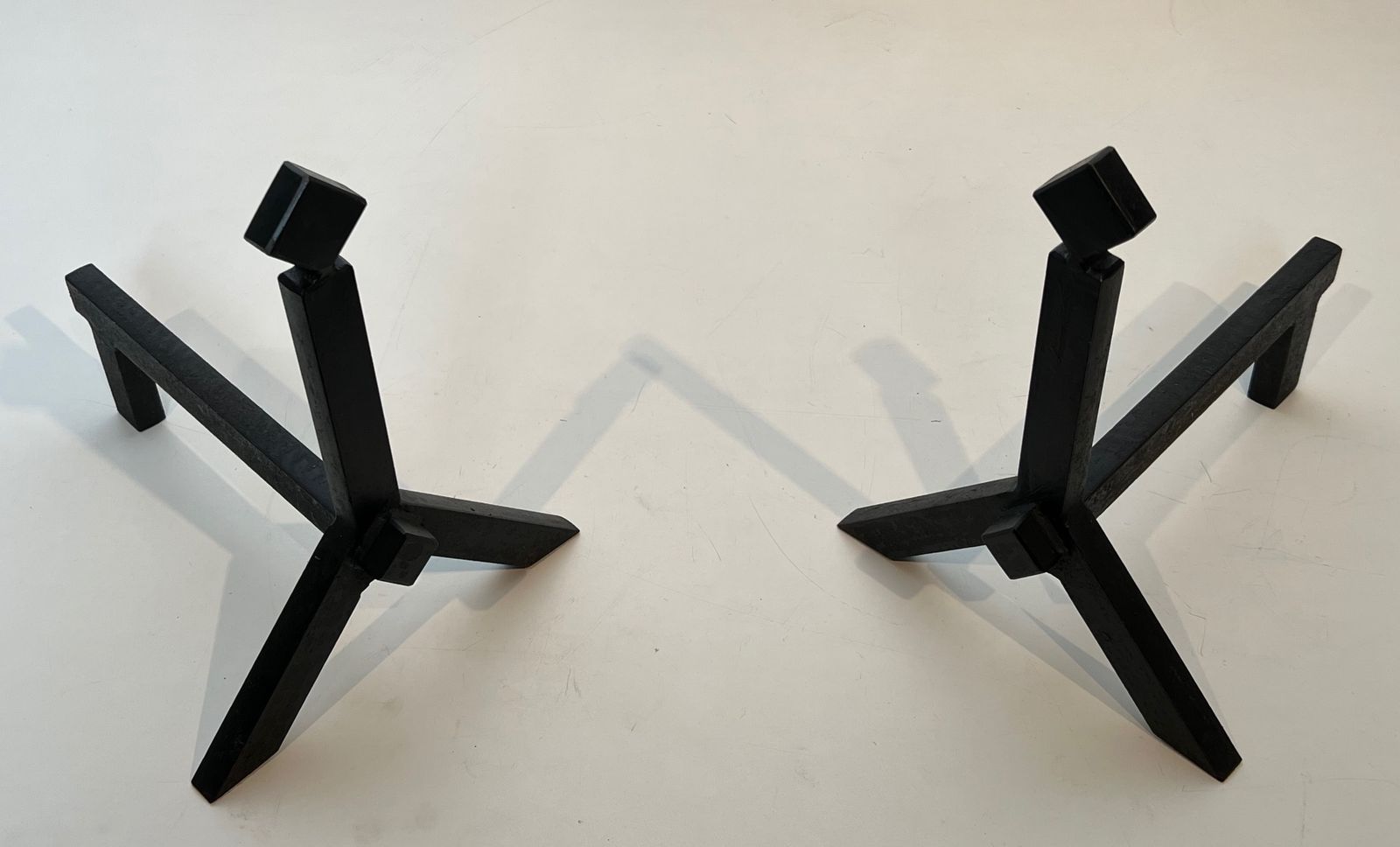 Pair Of Modernist Steel Andirons photo buy