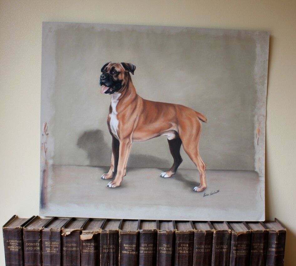 Boxer Dog Pastel Painting By Karen Herbert Animal Artist photo for sale