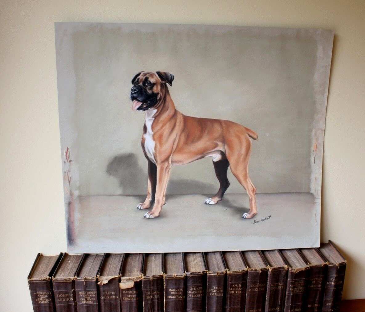 Art Boxer Dog Pastel Painting By Karen Herbert Animal Artist photo