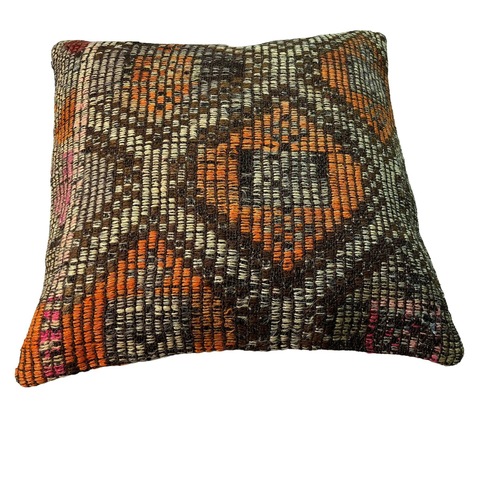 Ethnic Kilim Pillow, 18x18 Pillow Cover, Bohemian Kilim Pillow, Handwoven Kilim Pillow, Sofa Throw Pillow, Meditation Kilim Cover photo vinterior