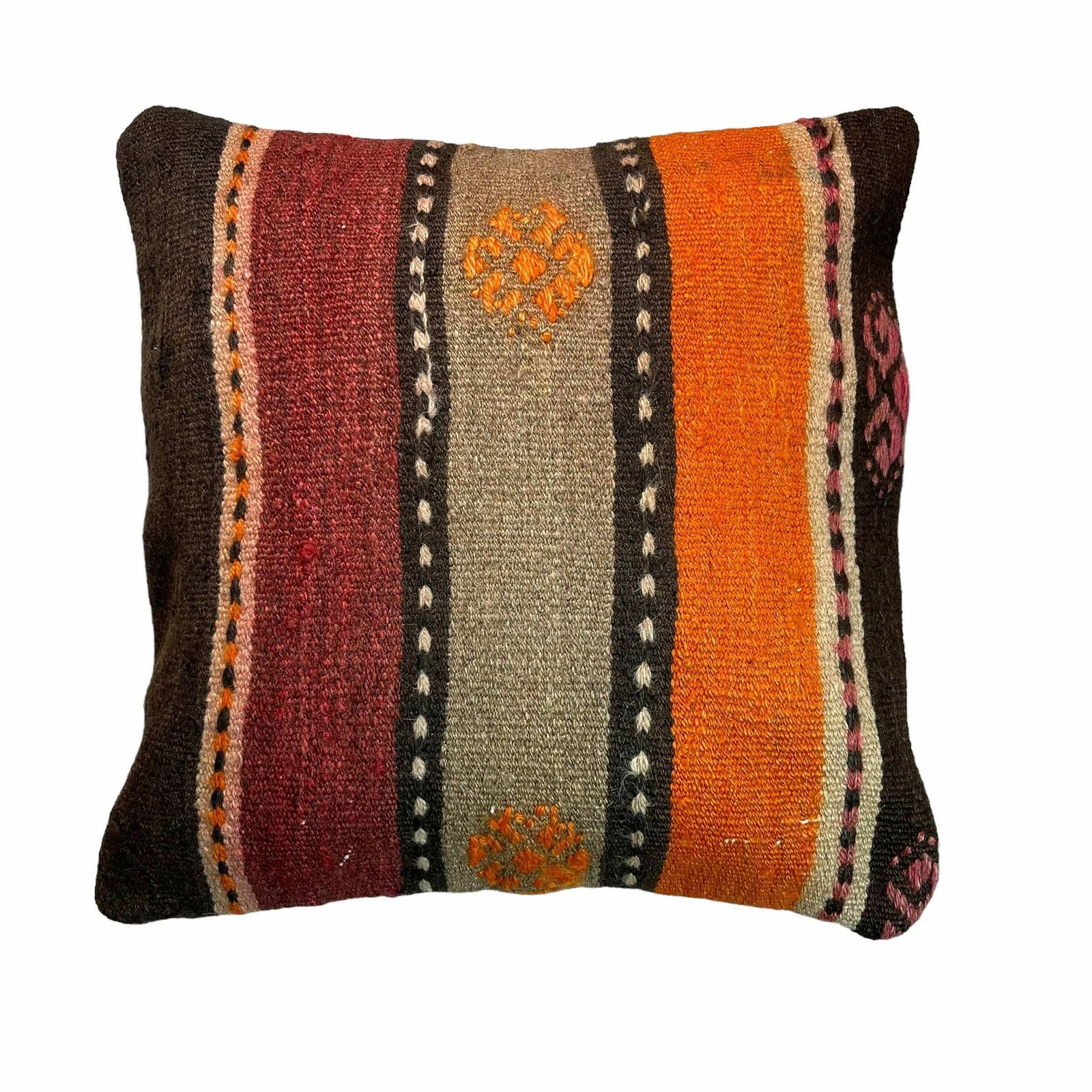 Ethnic Kilim Pillow, 18x18 Pillow Cover, Bohemian Kilim Pillow, Handwoven Kilim Pillow, Sofa Throw Pillow, Meditation Kilim Cover