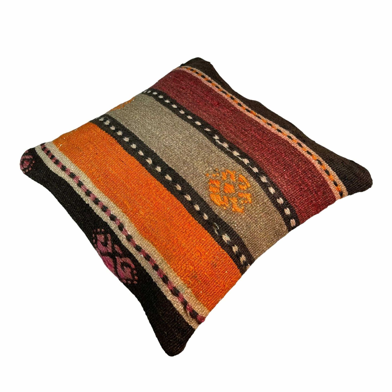 Ethnic Kilim Pillow, 18x18 Pillow Cover, Bohemian Kilim Pillow, Handwoven Kilim Pillow, Sofa Throw Pillow, Meditation Kilim Cover photo 72.0