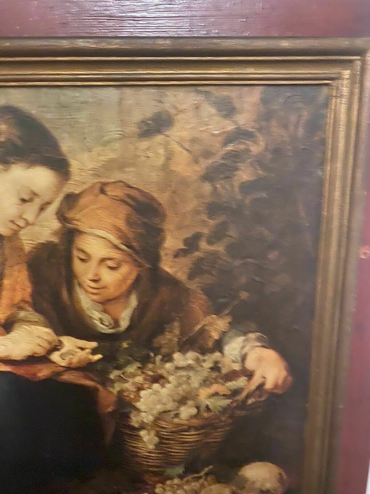 Antique Oil On Board After Bartolome Esteban Murillo The Little Fruit Seller photo Art