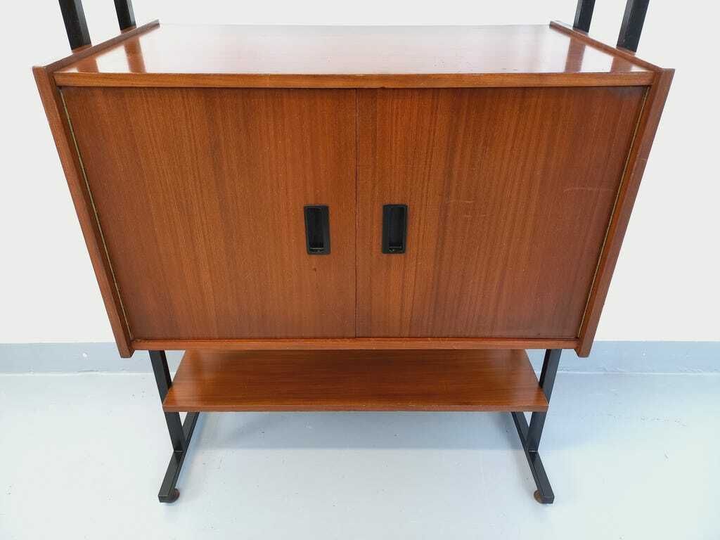 Nouveau | Bibliothèque en teck et métal, années 1960 photo vinterior