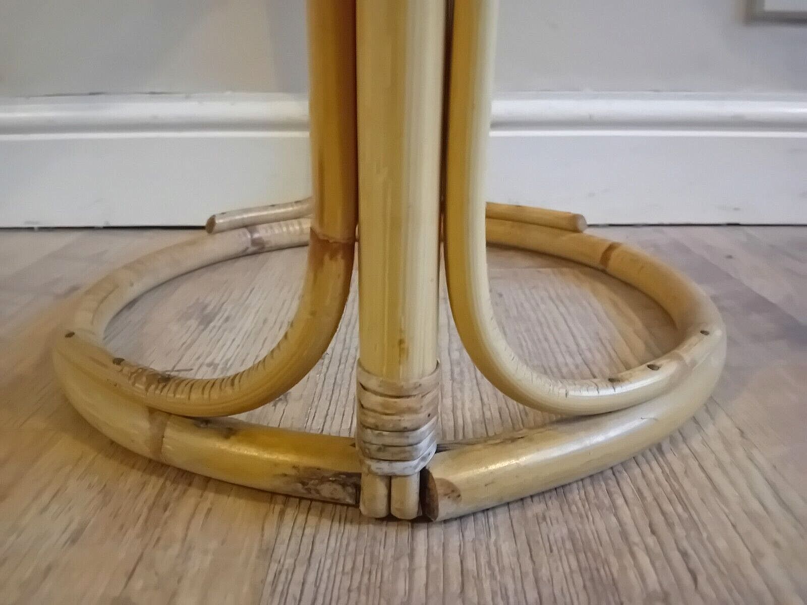 Delightful 1970's Italian Bamboo Boho Chic Mid Century Drinks/Side /Coffee Table photo for sale