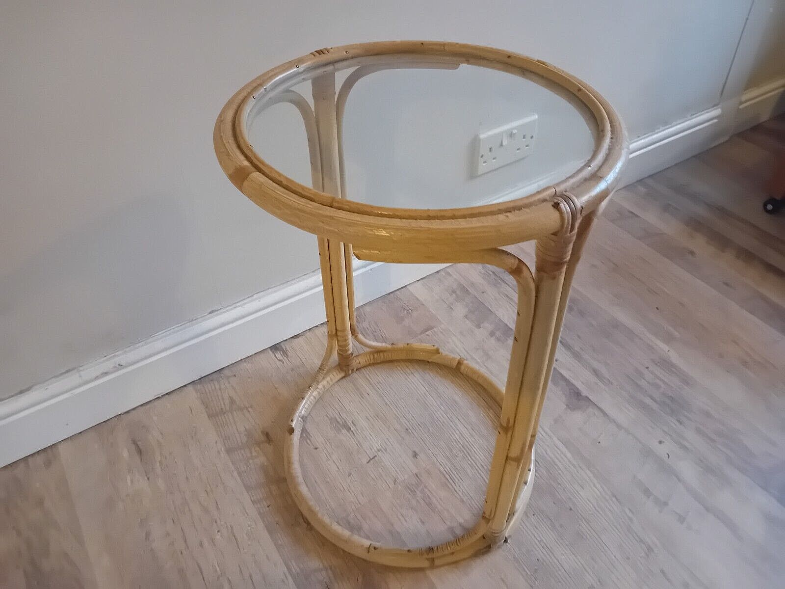 165.0 Delightful 1970's Italian Bamboo Boho Chic Mid Century Drinks/Side /Coffee Table photo