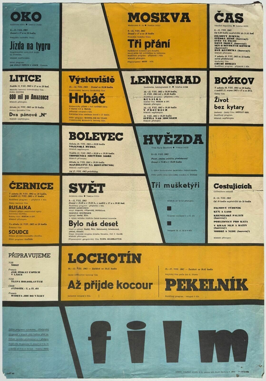 Vintage Movie Cinema Poster Slovakia Czechoslovakia 1963 Hankova 82x59 Cm