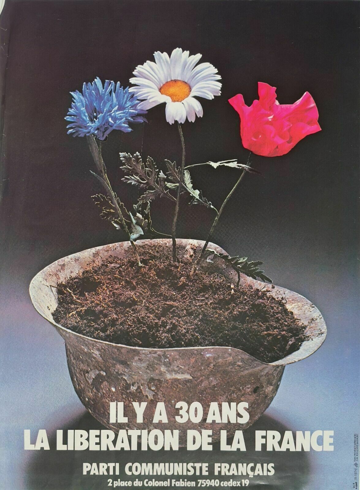 Political Poster Communism 1974 The Liberation Of France 30 Years Ago