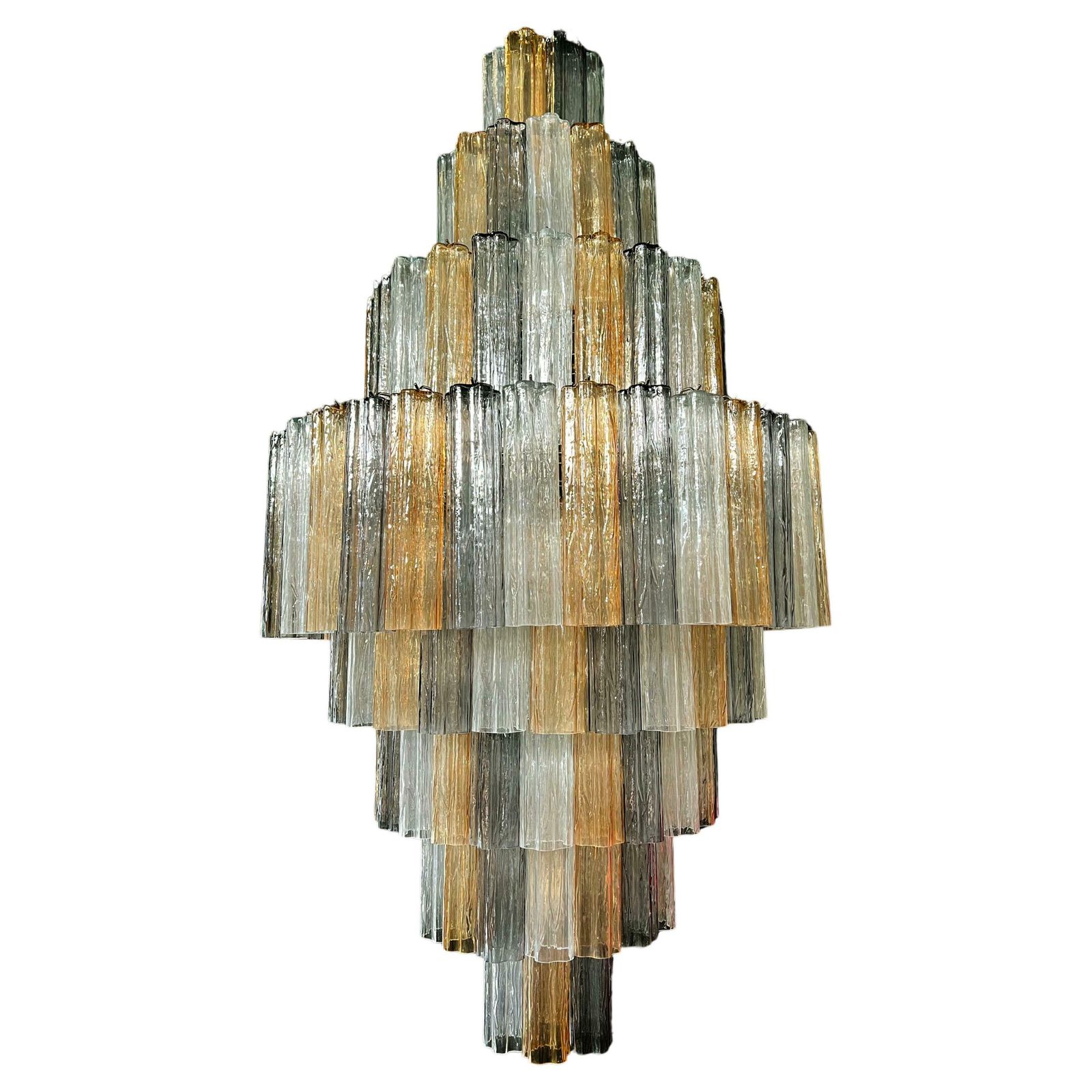 Majestic Gold Fumé And Clear Murano Chandelier By Valentina Planta