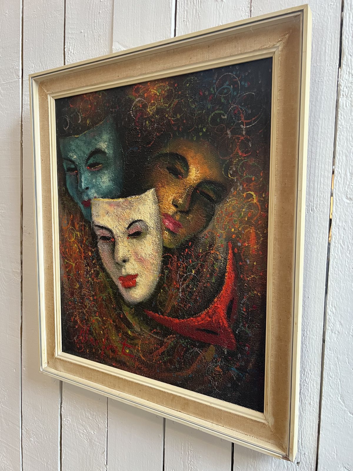 Festival Mask Painting, 1970s, Canvas photo furniture
