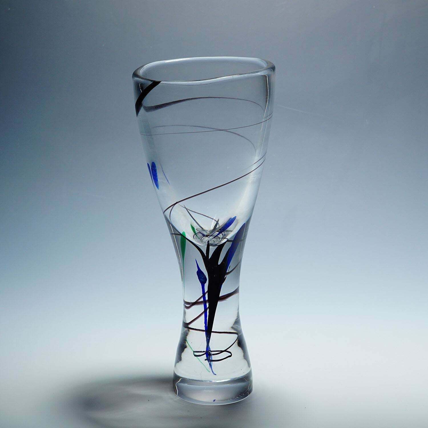 Vase Of The Abstracta Series, Vicke Lindstrand For Kosta, Sweden 1950s photo for sale