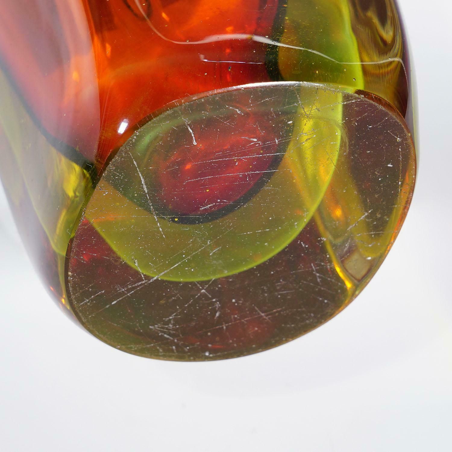Flavio Poli For Seguso Sommerso Vase Murano Ca. 1953 photo vintage