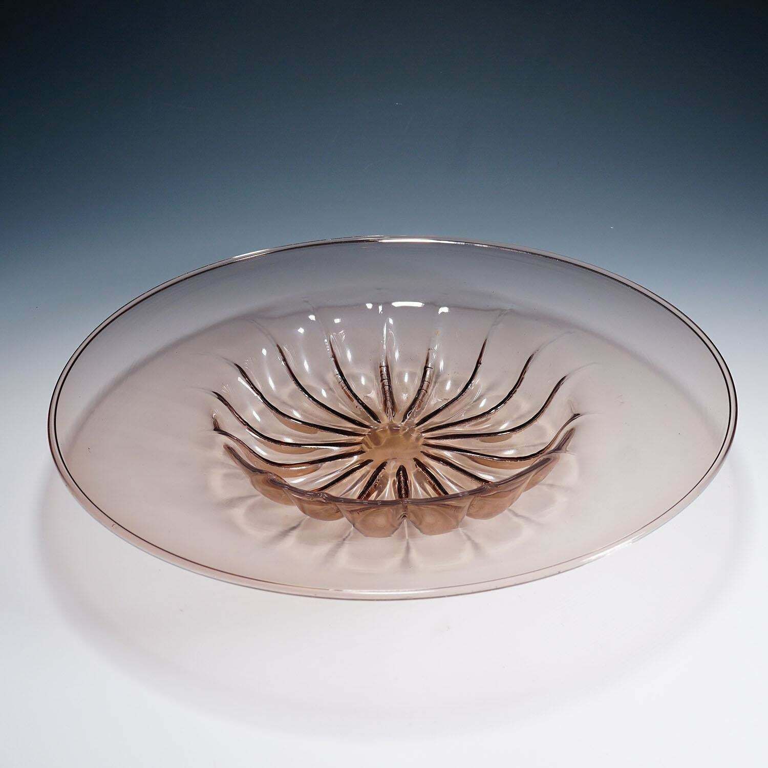 Large Vetro Soffiato Glass Dish By Vittorio Zecchin For Venini Murano Ca. 1925 photo furniture