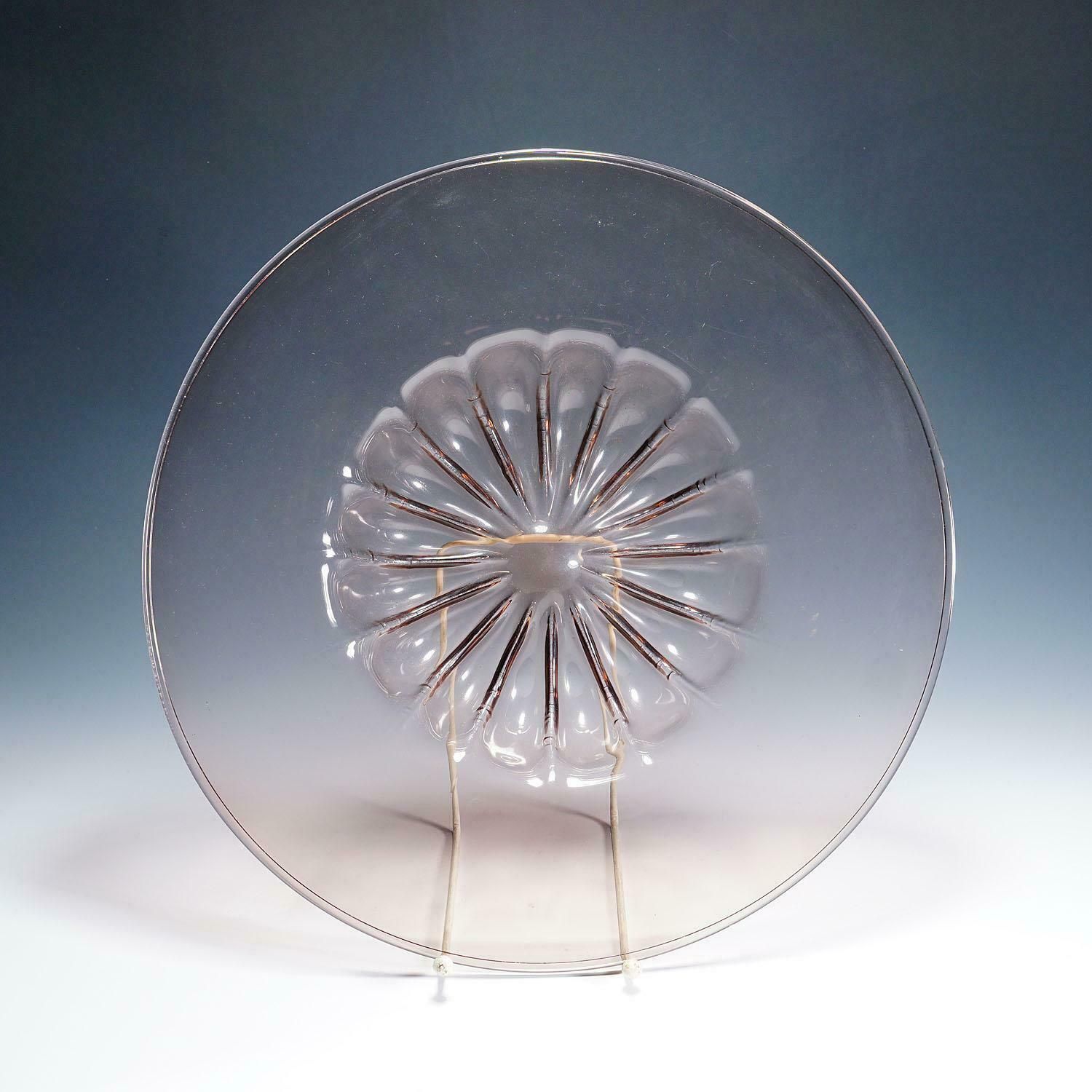 Large Vetro Soffiato Glass Dish By Vittorio Zecchin For Venini Murano Ca. 1925 photo 1393.0