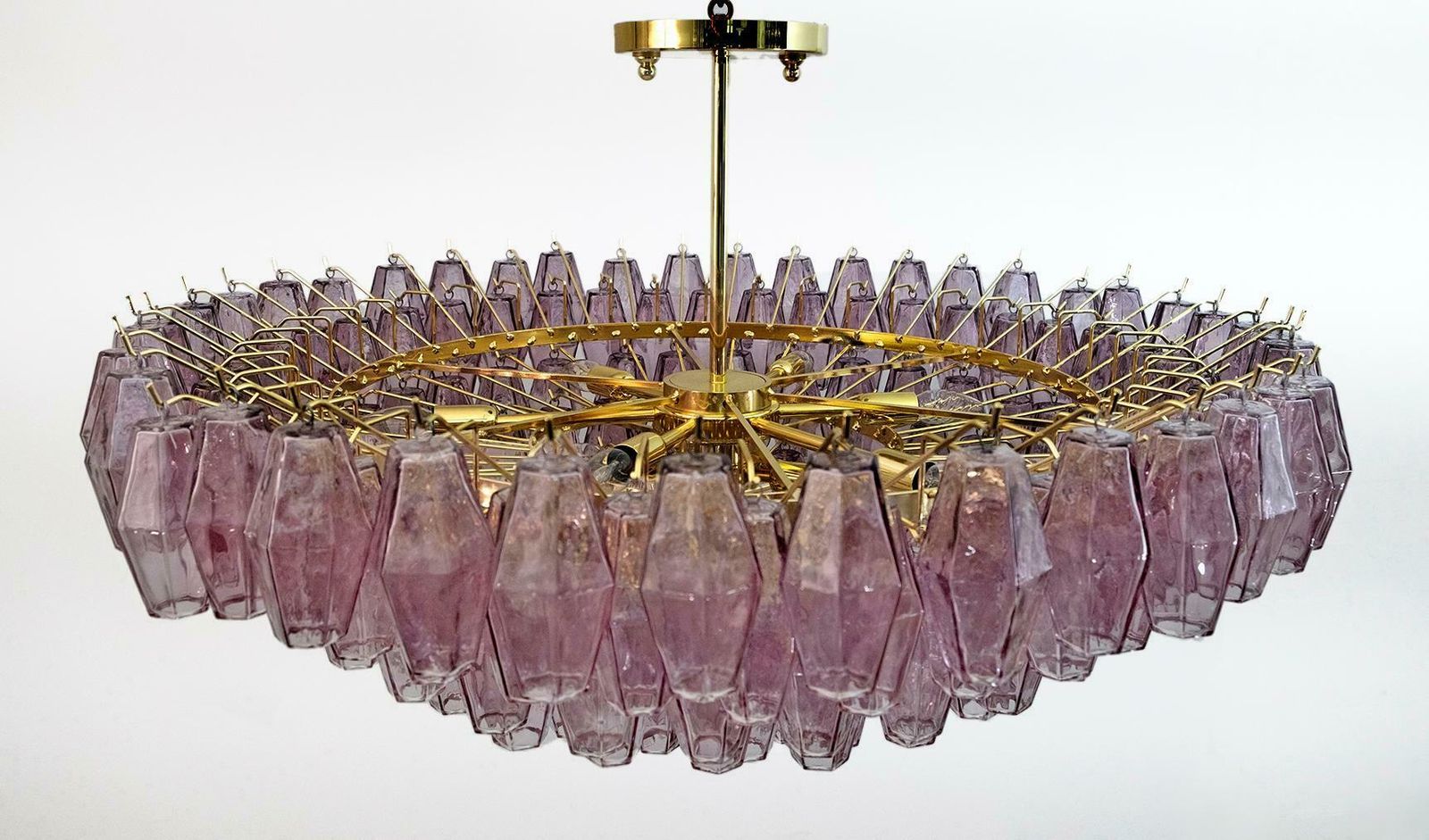 Carlo Scarpa Mid Century Modern Murano Glass Poliedri Chandelier By Venini photo Lighting