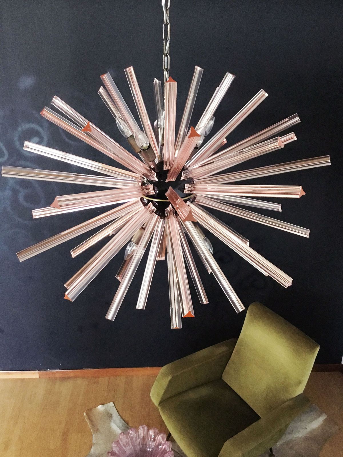 Crystal Prism Sputnik Chandeliers   50 Pink Prisms photo 1560.0