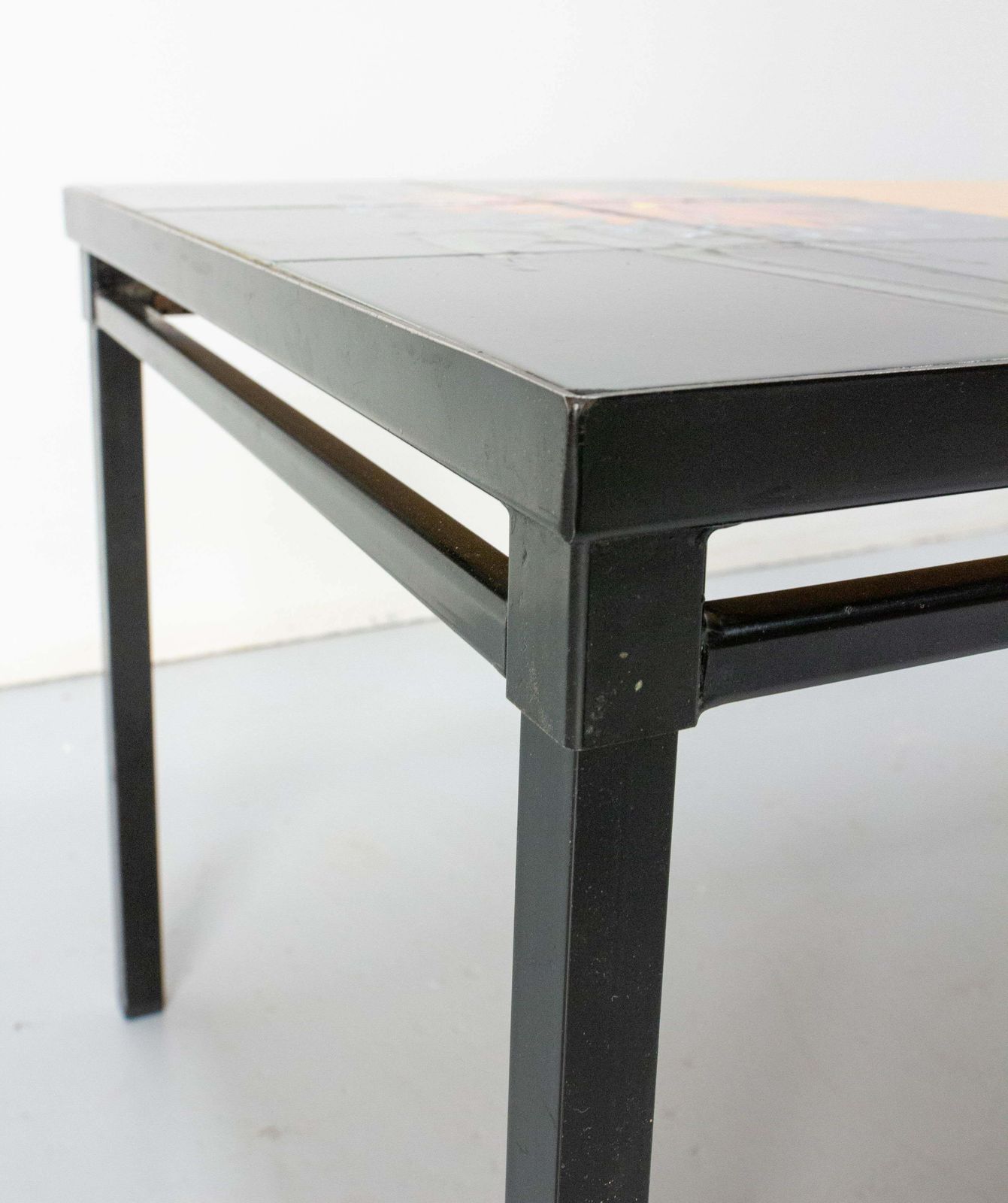 French Coffee Table Vallauris Glazed Ceramics Poplar And Iron, Circa 1970 photo buy