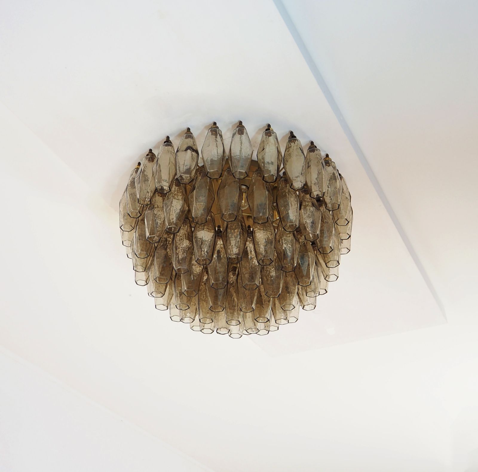 photo furniture Elegant Murano Poliedri Ceiling Light   Carlo Scarpa   Smoked Glasses