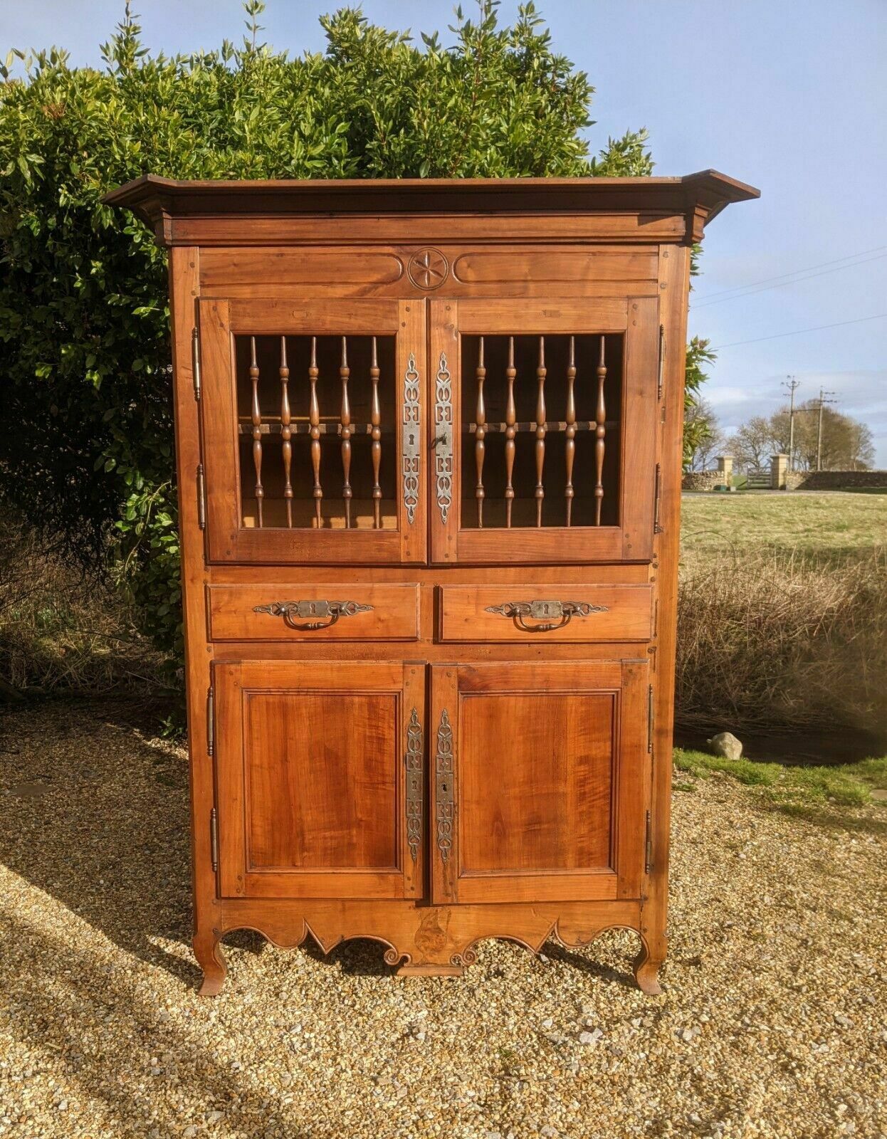 Antique French Pantry Cabinet Fruitwood Provence photo vinterior