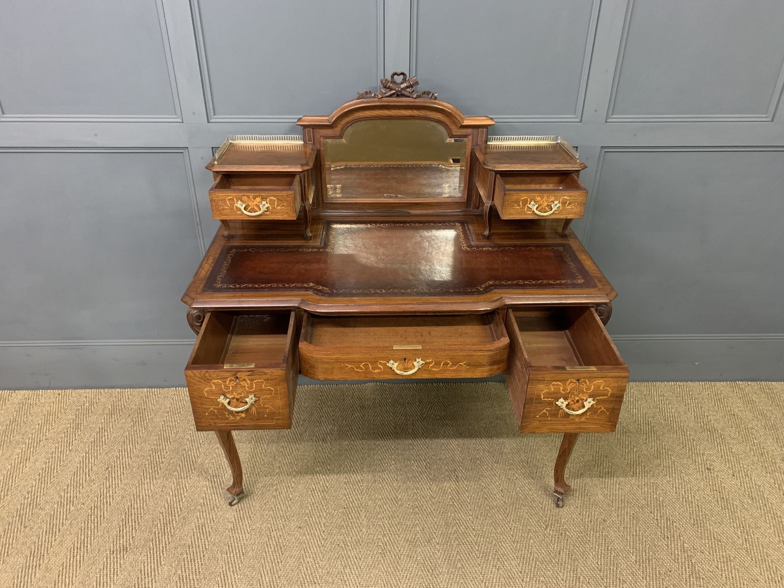 photo furniture Victorian Inlaid Rosewood Writing Desk By Jas Shoolbred