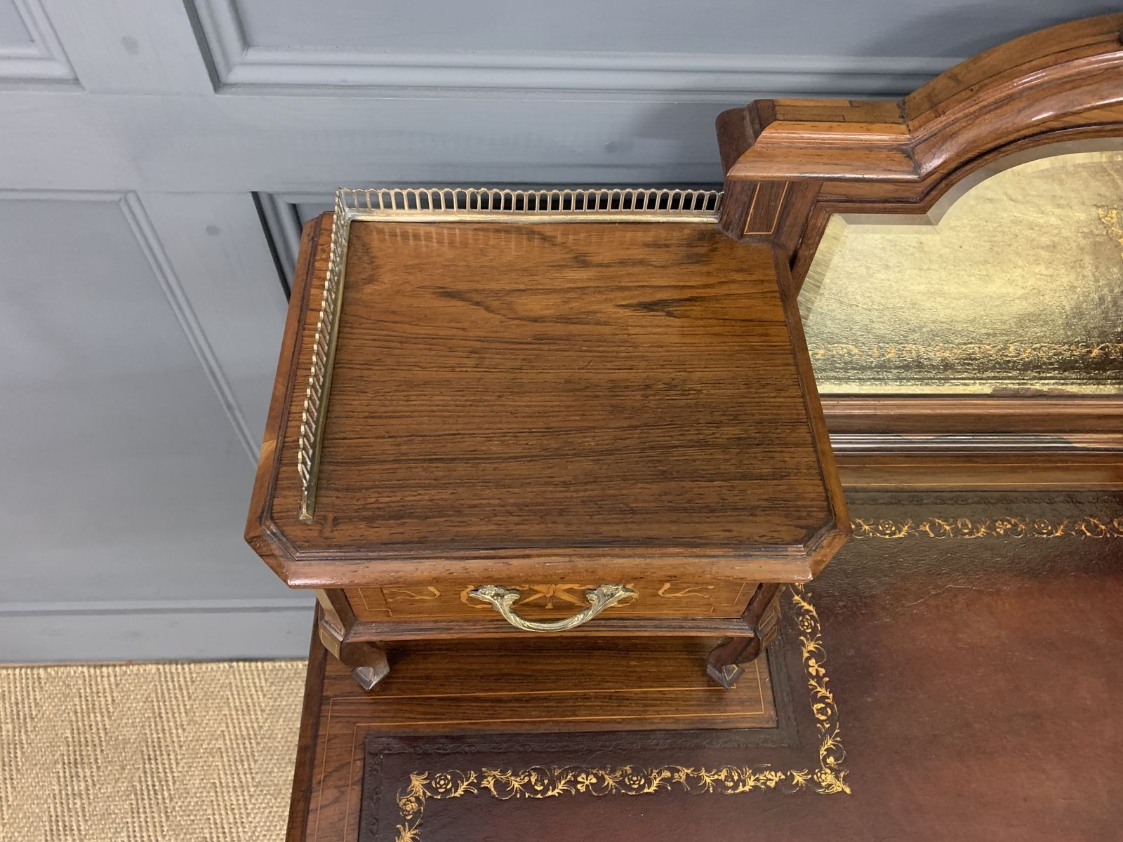 photo for sale Victorian Inlaid Rosewood Writing Desk By Jas Shoolbred