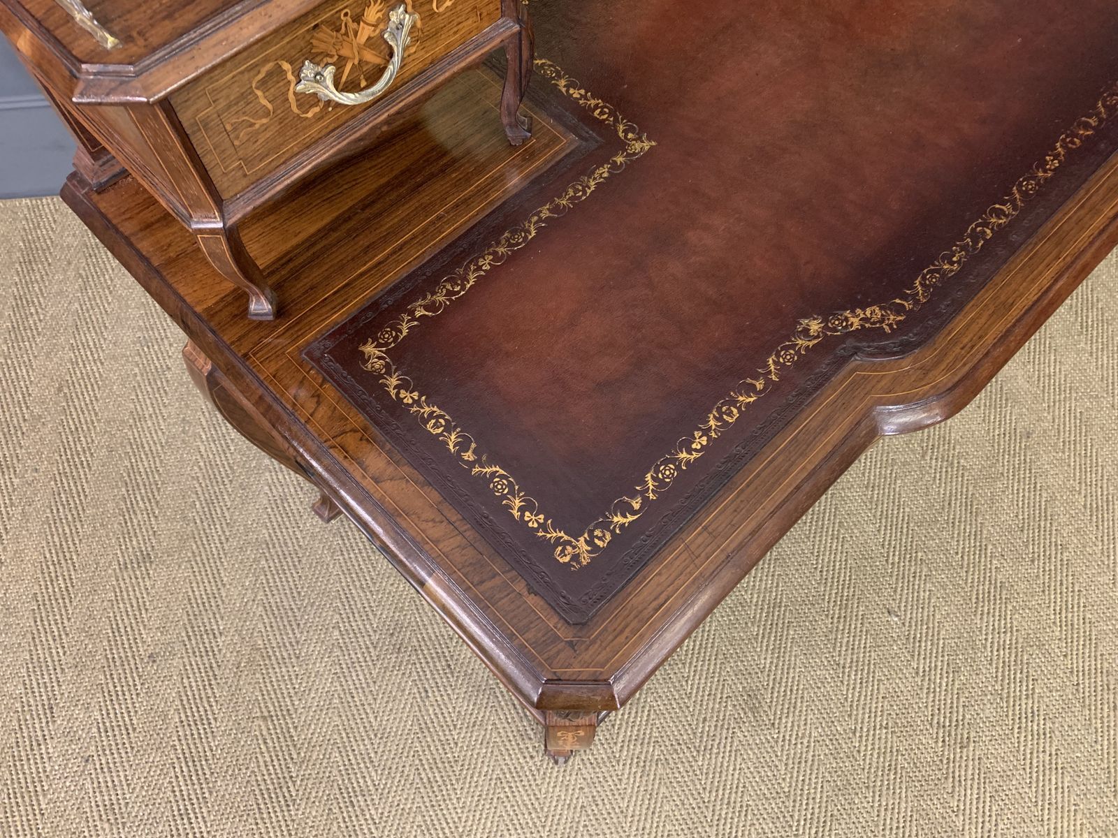 Furniture Victorian Inlaid Rosewood Writing Desk By Jas Shoolbred photo