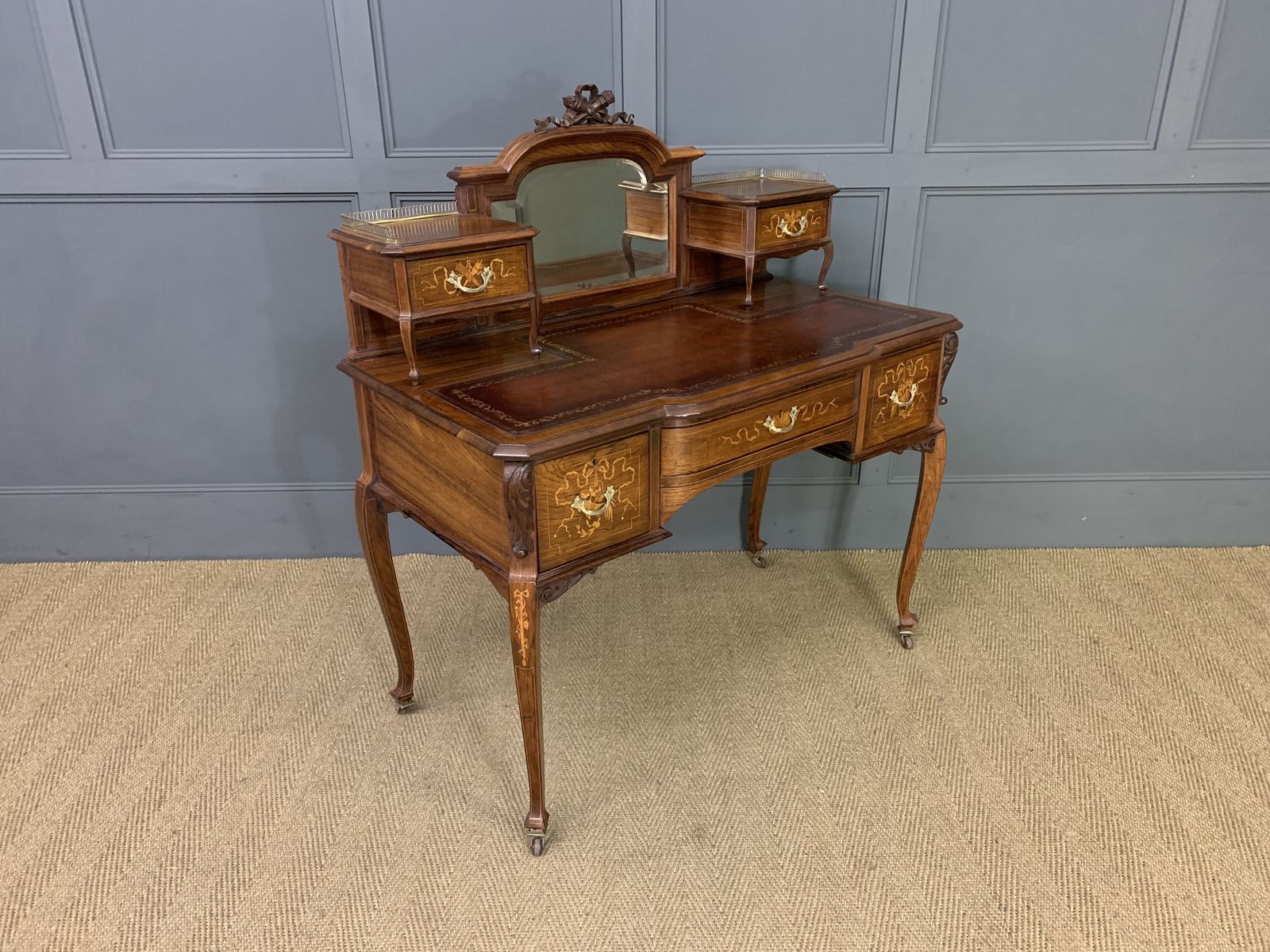 1650.0 Victorian Inlaid Rosewood Writing Desk By Jas Shoolbred photo