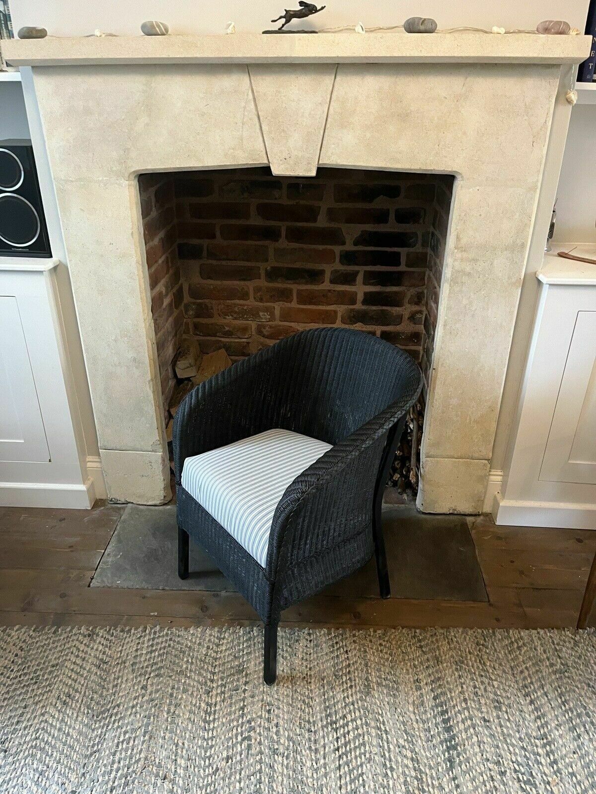 Lloyd Loom Easy Armchair | Black Wicker | 1930s Arts & Crafts Vintage photo 200.0