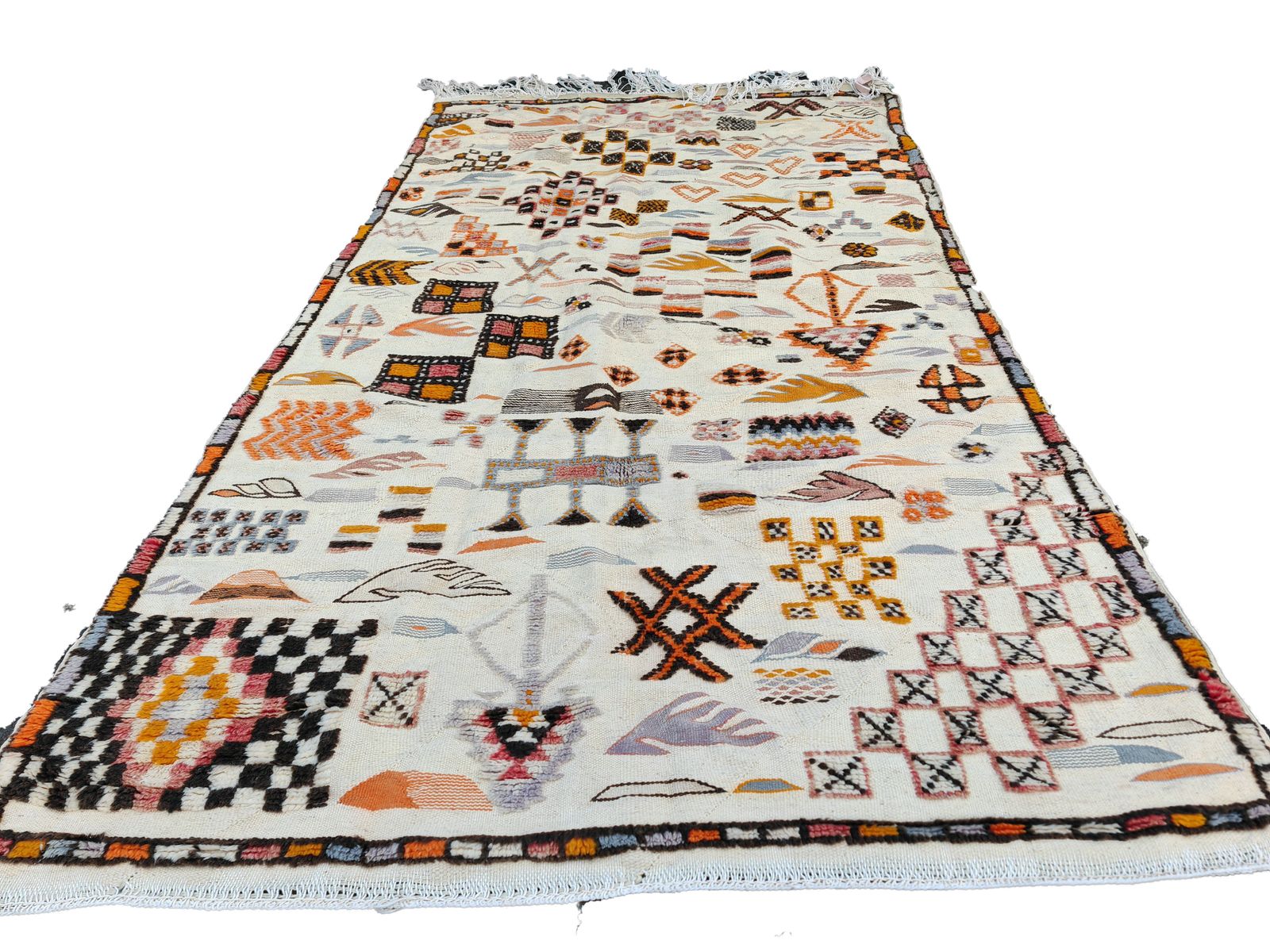 No Custom Fee. Shipped From Uk/ Handmade Large Colourful Moroccan Berber Rug. Camel Wool Carpet 8.5×4.9 Ft 265x150cm photo for sale