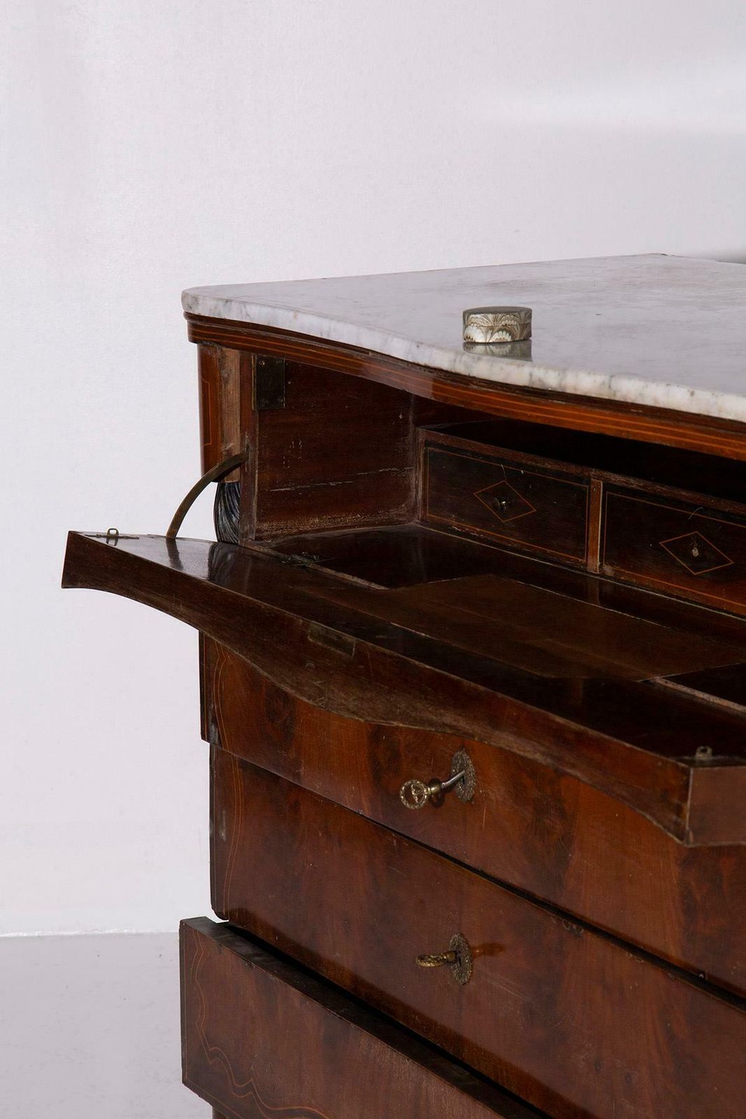 Italian Wooden Desk Chest Of Drawers photo vinterior