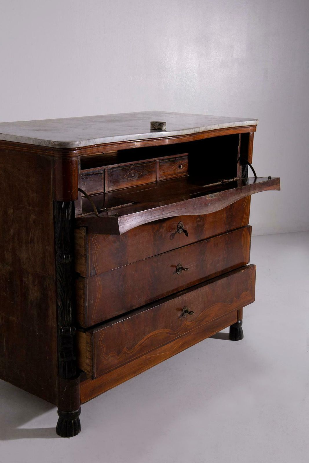 Furniture Italian Wooden Desk Chest Of Drawers photo