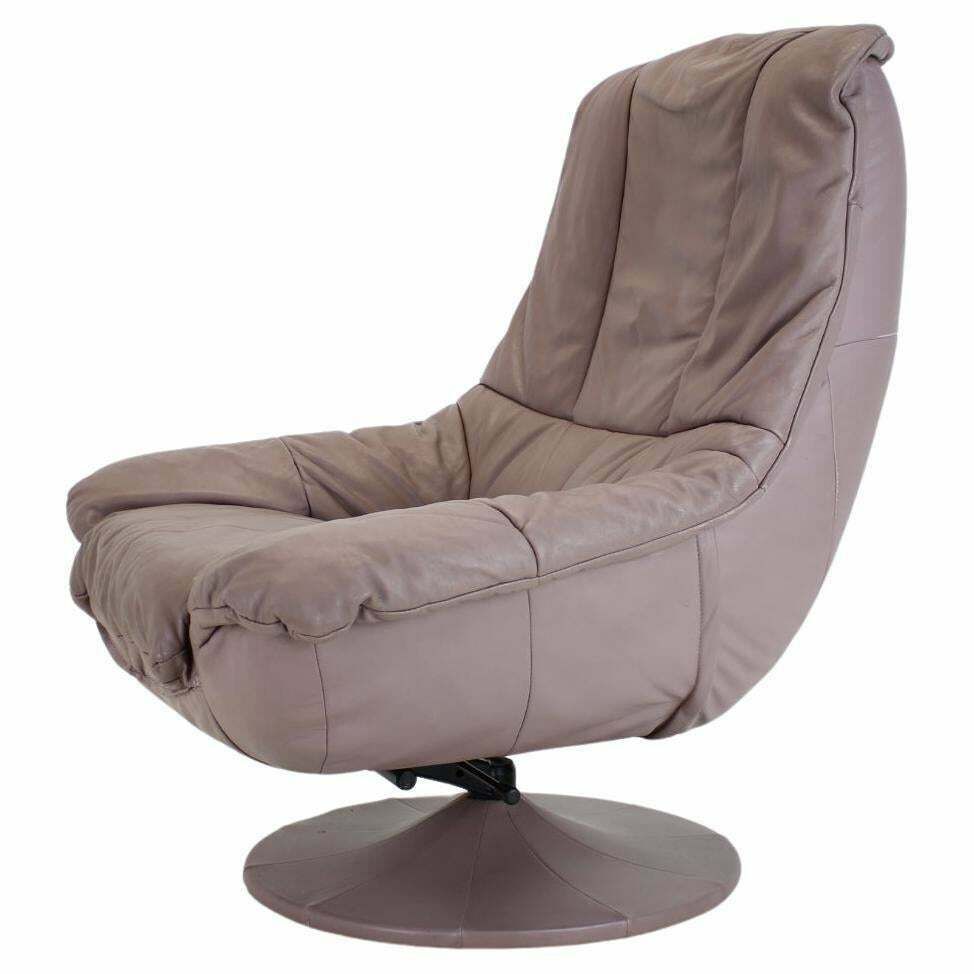 Large Swivel Adjustable Leather Armchair, Germany