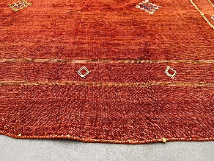2402.0 Vintage Moroccan Vegan Silk/Wool Berber Kilim X Large Kelim Rug photo