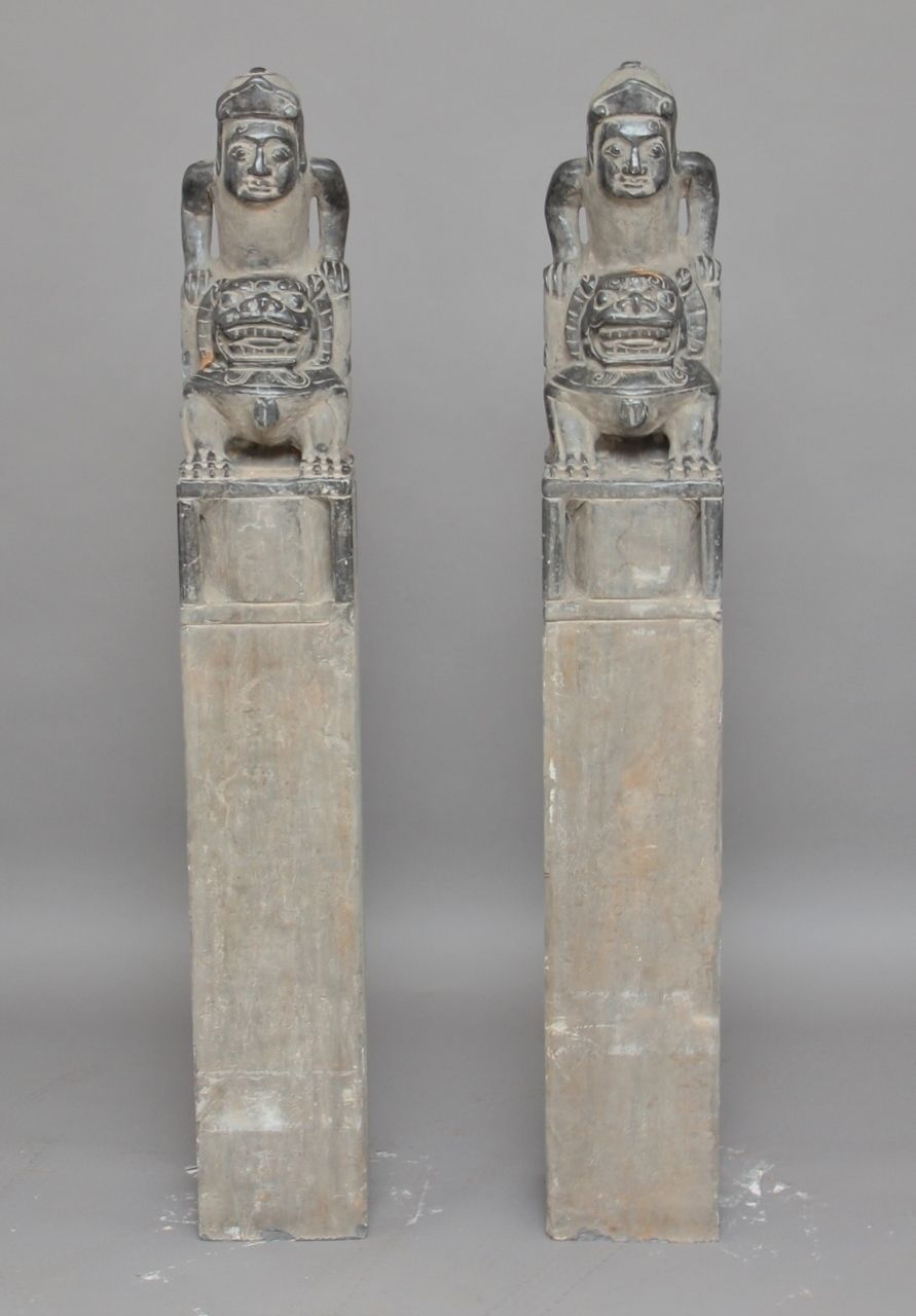 Pair Medieval Style Figures photo furniture