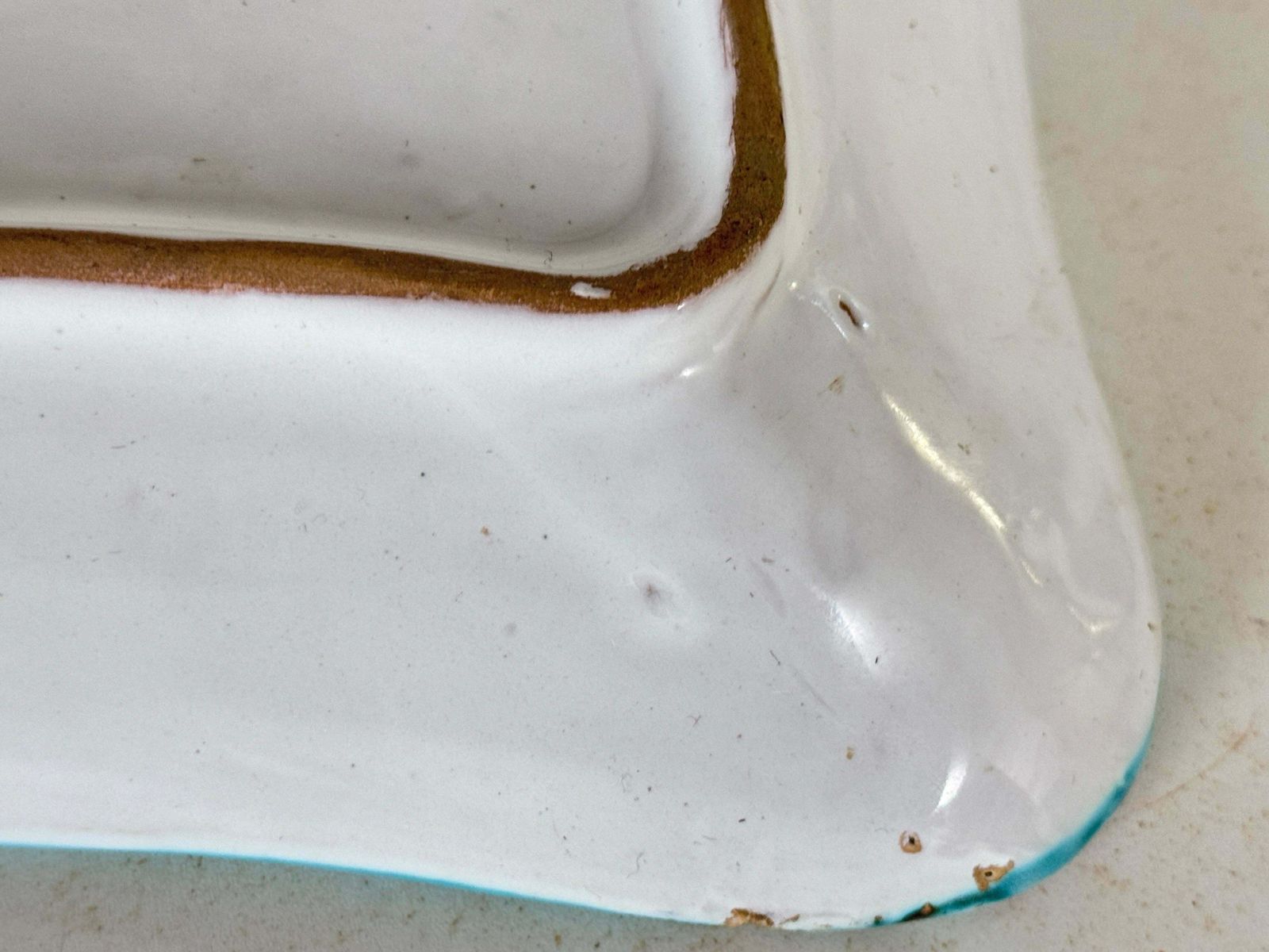 Ceramic Blue And Red Ashtray Or Vide Poche Circa 1960 Italy Signed Pm Italy photo 282.0