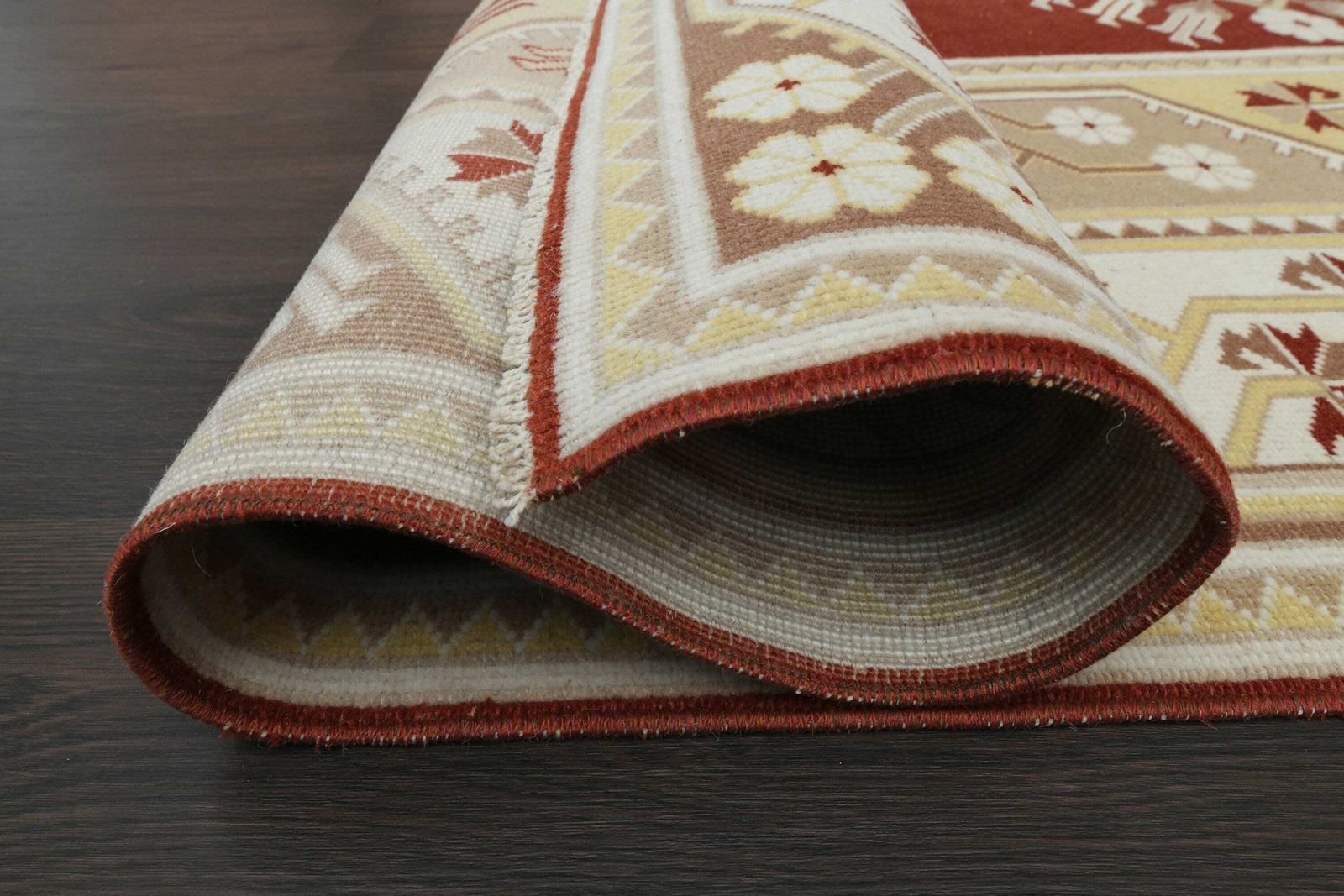 Antique Brown White Orange Rug, Turkish Oushak Rug, Handmade Vintage Rug, Area Rug, Living Room Rug, Washable Wool Rug photo vinterior