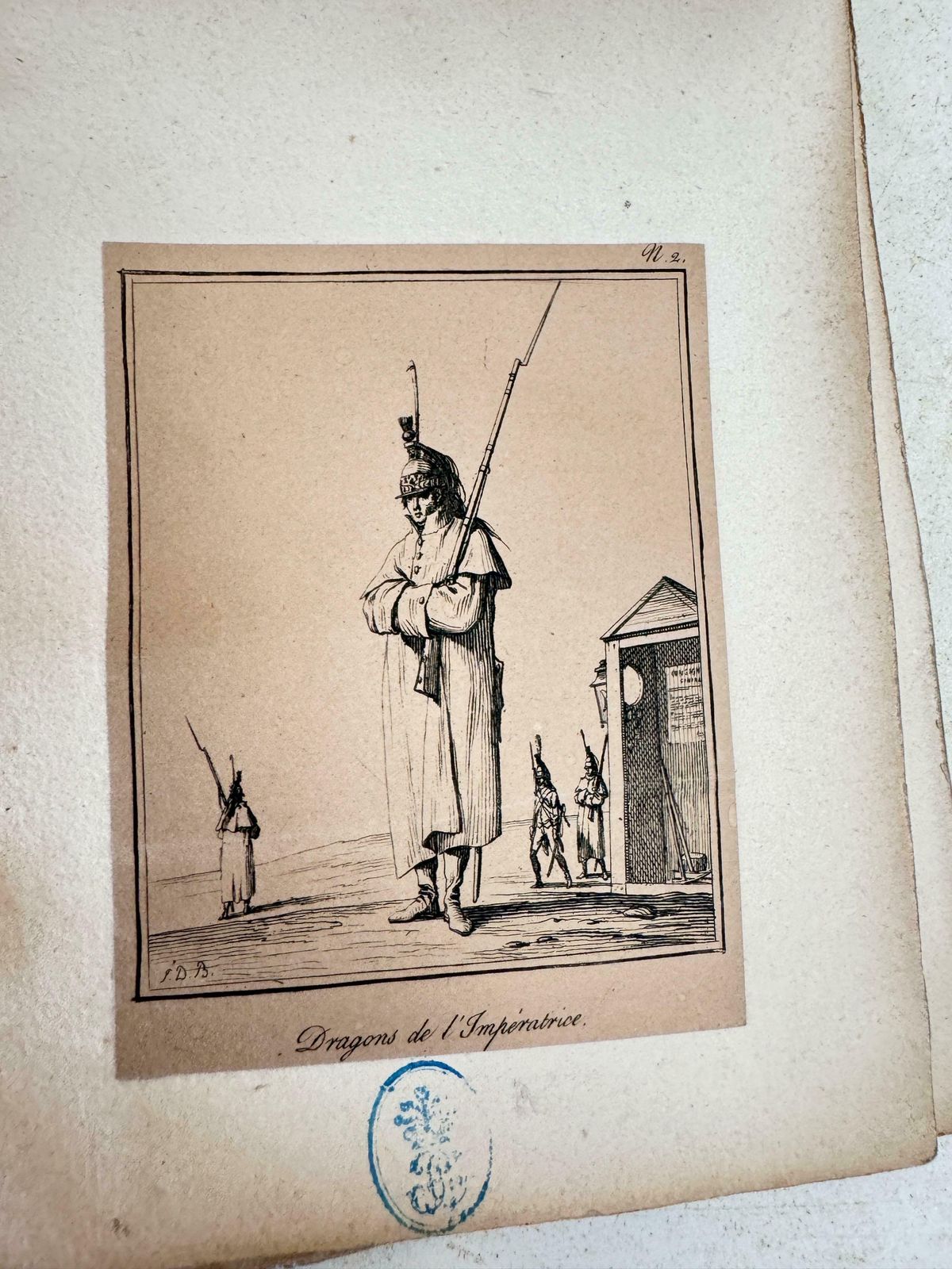 Old Original Engraving With Soldiers Characters France 19th Set Of 10 photo vintage