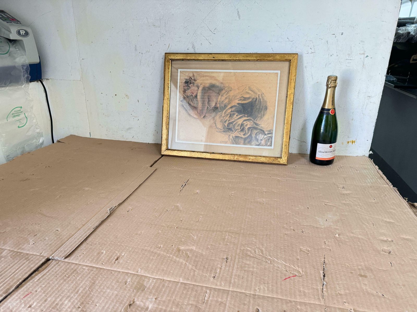 Drawing Representing A Woman On A Bed Signed France 19th Century photo for sale